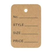 100 Pcs Unstrung Price Tags, Pre-Punched Hole Paper Price Tags Durable for Hanging, Store Shelf & Display Fixtures, 3.5x5cm, Coffee