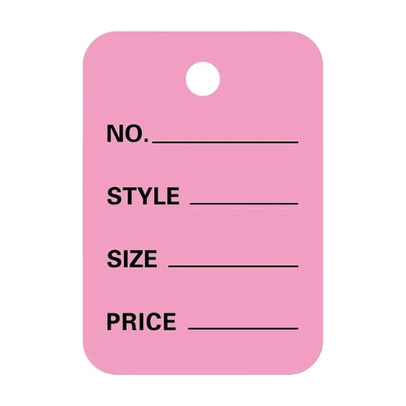 100 Pcs Unstrung Price Tags, Pre-Punched Hole Paper Price Tags Durable for Hanging, Store Shelf & Display Fixtures, 3.5x5cm, Pink