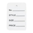 thumbnail image 1 of 100 Pcs Unstrung Price Tags, Pre-Punched Hole Paper Price Tags Durable for Hanging, Store Shelf & Display Fixtures, 3.5x5cm, White, 1 of 9