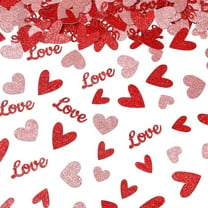 100 Pcs Valentine's Day Heart Confetti Bulk - Glitter Hearts Shaped Sprinkles for Weddings, Valentines Day Decorations, Photo Shoots, Envelope Stuffing, Party Supplies and Memory Keepsakes(Red)