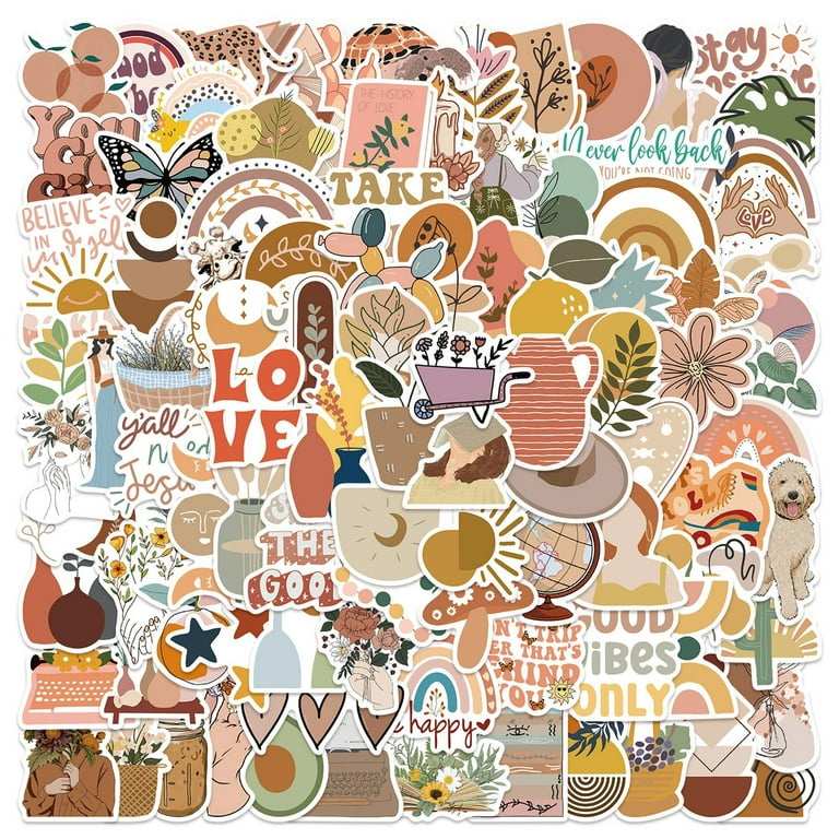 100 Pcs Waterproof Aesthetic Stickers Pack Vinyl Stickers Decals for  Skateboard, Luggage, Water-Bottle, Chromebook Emlimny 