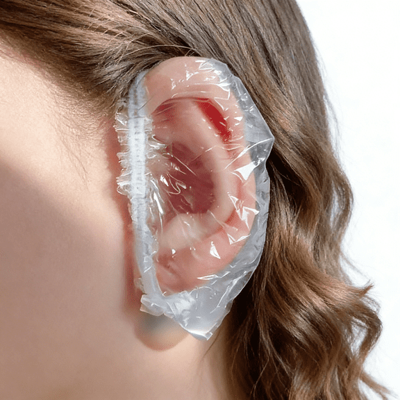 100 Pcs Waterproof Ear Covers Reusable & Disposable Protection for Ears During Showers & Hair Care