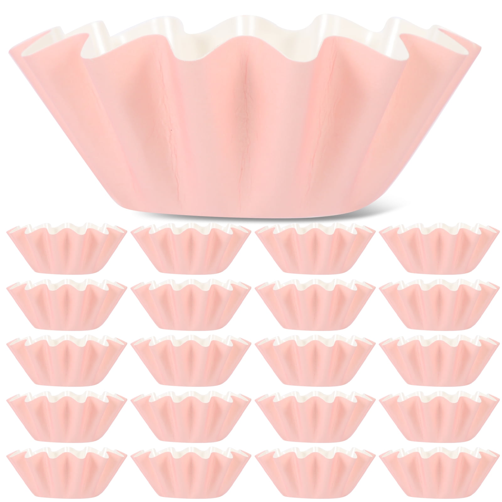 100 Pcs Wavy Cake Tray Packing Paper Cups Muffin Liners Wrappers Baking ...