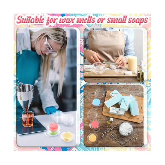 100 Pcs Wax Melt Clear Empty Plastic Wax Melt Clamshells Container PET Single Cube 1 Oz Candle