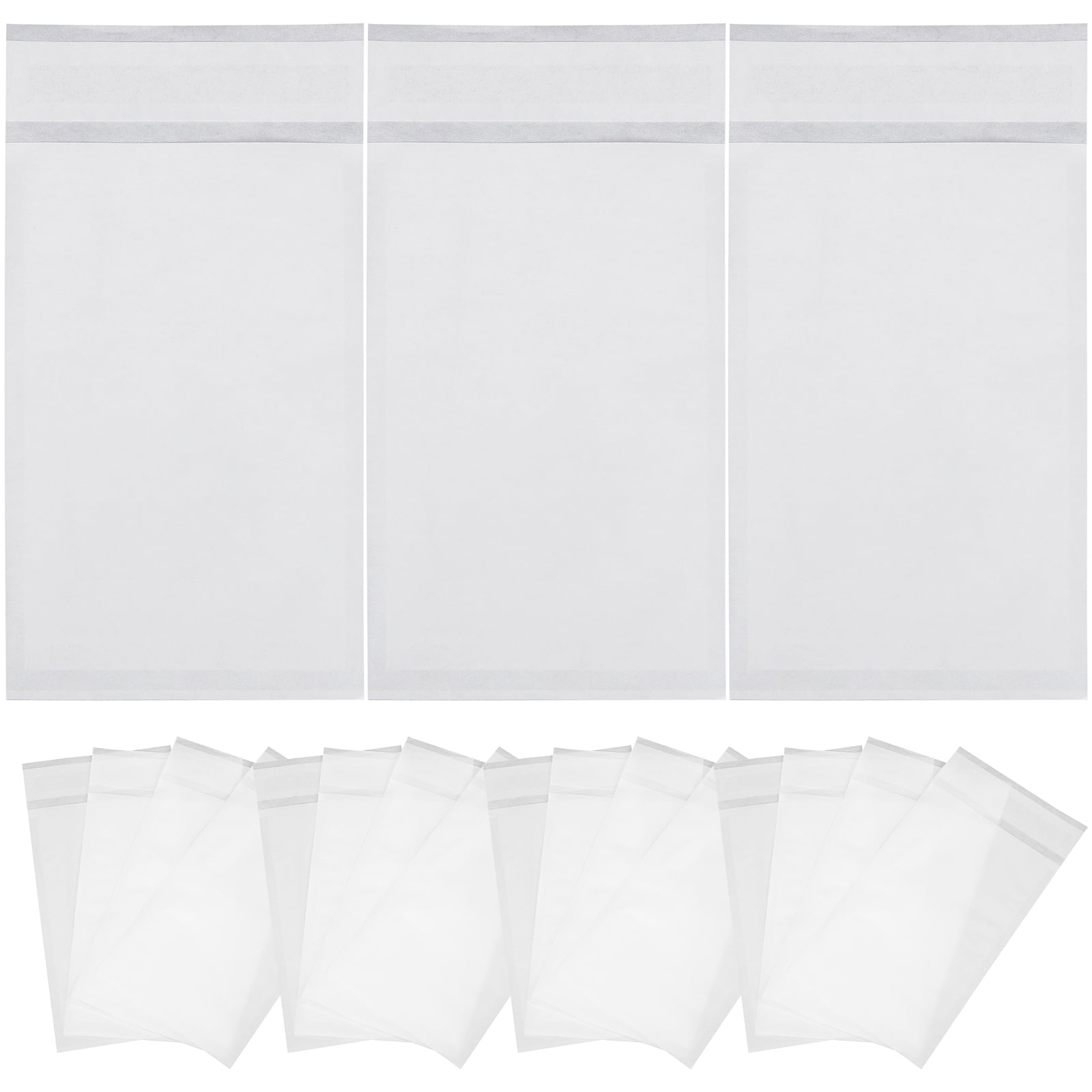 100 Pcs Waxed Paper Bags Self Sealing Packing Adhesive Glassine Made