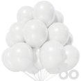 thumbnail image 1 of 100 Pcs White Balloon 12 inch, White Latex Balloons for Birthday Party Baby Shower Wedding with 2 Ribbons, 1 of 7