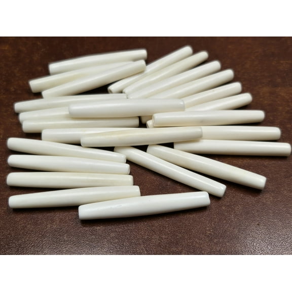 100 Pcs White Buffalo Bone Tube Pipe Beads 2"