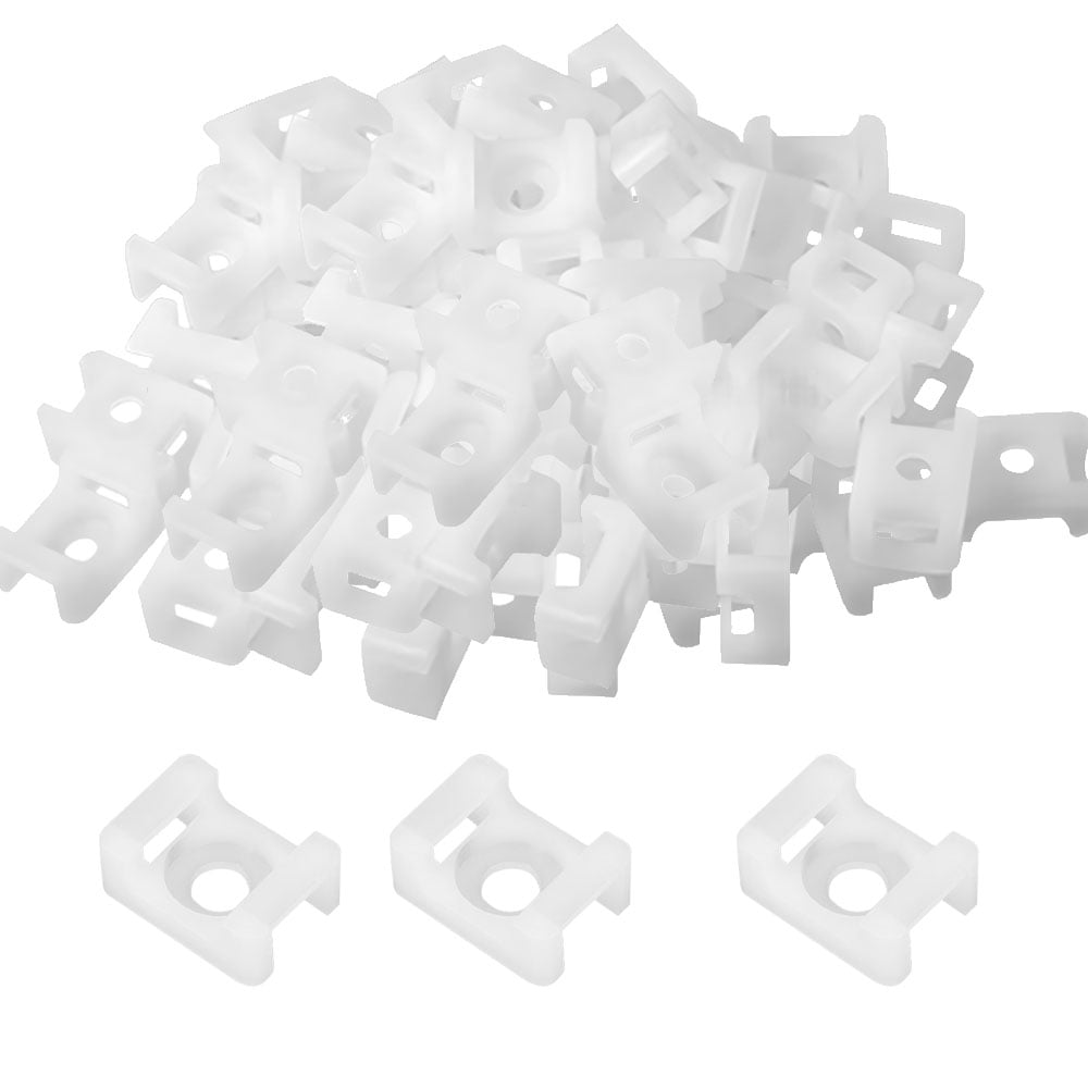 100 Pcs White Cable Tie Base Saddle Type Mount Wire Holder,for Run ...