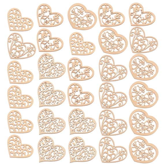 100 Pcs White Filigree Hearts for Crafting Fake Plants Pan Hanging Decorations M