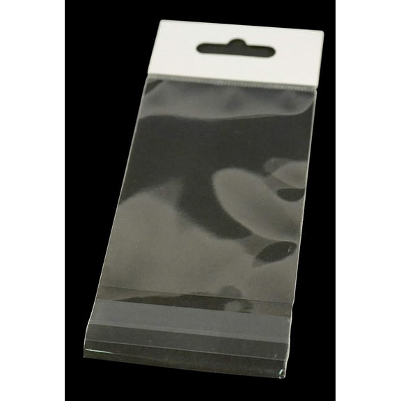 100 Pcs White Hanging Header Clear Flat Cello/Cellophane Bags Good for Candies, Cookies, Bakery Goods, Soap, Other Goodie Treats 8" x 10" 203.2 x 254