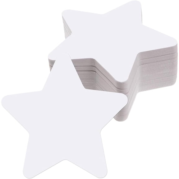 100 Pcs White Star Cutouts Paper Die Cut Stars White Star Stickers Double Sided Paper Star Decorations for Classroom Bulletin Board DIY Crafts Party Wall Decor