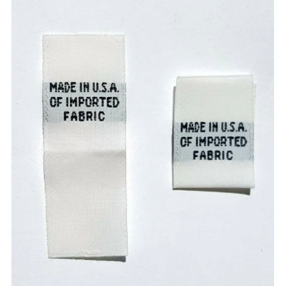 100 Pcs White Woven Clothing Care Label Tags - Made In U.S.A. Of Imported Fabric