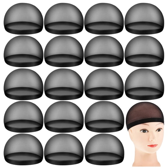 100 Pcs Wig Cap Elastic Medium Nylon Stocking Caps Stretchy Stocking Wig Caps Secure Your Hair, Lightweight, Breathable