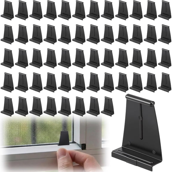 100 Pcs Window Screen Pull Tabs Black Plastic Screen Pull Tabs for Spline Channel, Universal Window Repair Parts and Replacement Clips