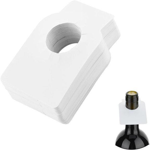100 Pcs Wine Bottle ID Tag Wine Cellar Tags Beverage Neck Hanging Label Gift Bottle Label for Tasting Storage Labelling & Collection, Write Card for Marker Pen (White)