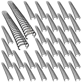 100 Pack 3/8" Double Loop Wire Binding Spines - 2:1 Pitch for Binding Machines, 11.7" Metal Coil for Reports, Presentations & Notebooks