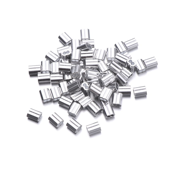 100 Pcs Wire Rope Loop Sleeve Steel Cable Connector Crimp Crimping Sleeves