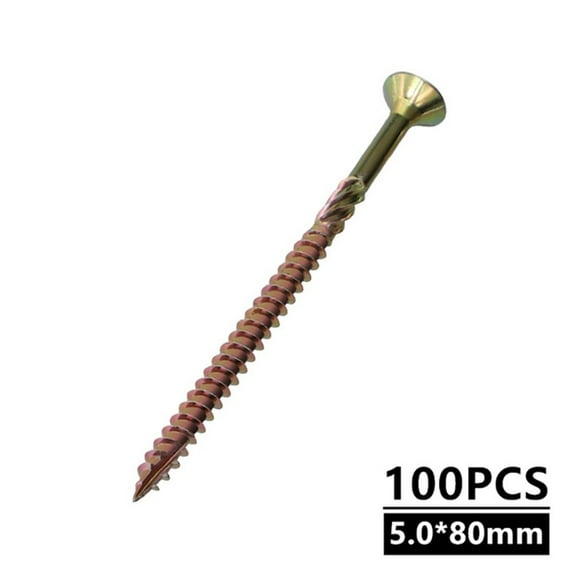 100 Pcs Wood Screws T25 Flat Head Self Tapping Screws Torx Wood Binding Screws