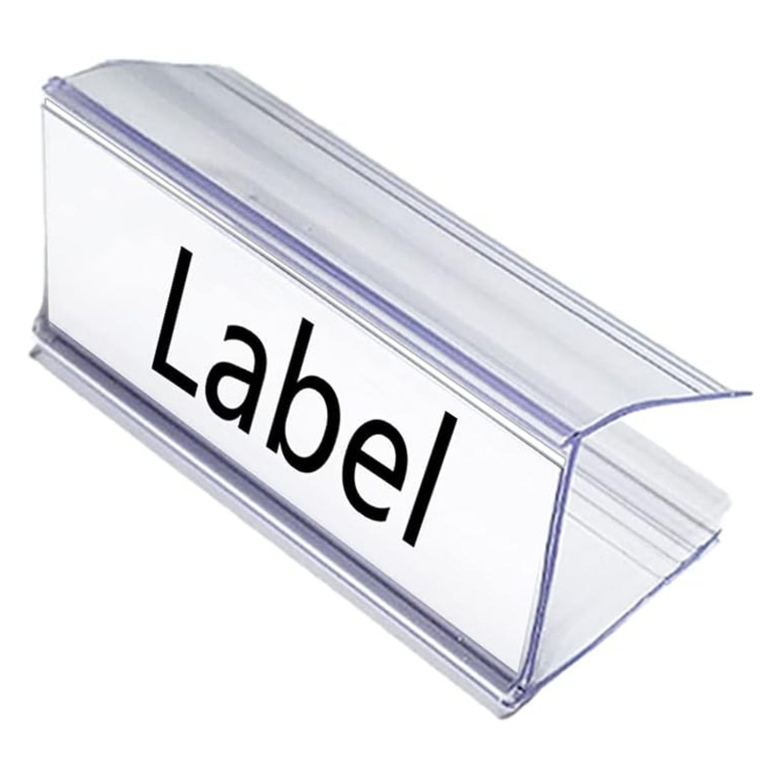 100 Pcs Wood Shelf Label Holders Clear Plastic Price 2.4 in L x 1 in H