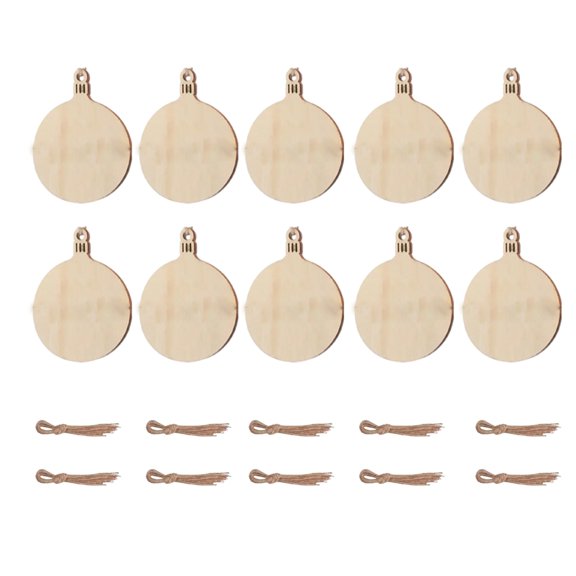 100 Pcs Wood Slices, Unfinished Christmas Wooden Ornaments Hanging Embellishments Crafts for DIY Art Crafts Gift Decoration, Holiday Hanging Decoration