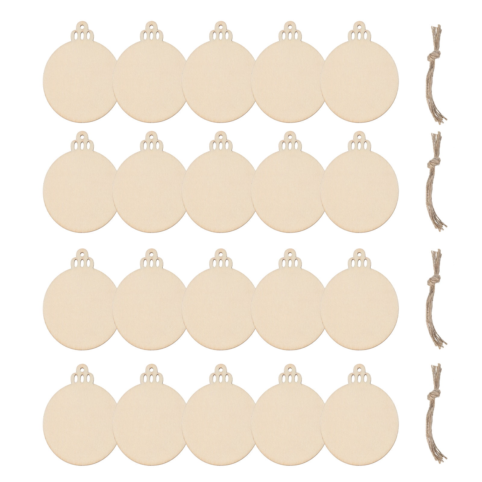 100 Pcs Wooden Christmas Ornaments Paintable Wooden Round Crafts for DIY Christmas Craft Party