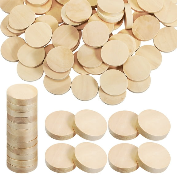 100 Pcs Wooden Circles For Crafts Wooden Shapes For Crafts Unfinished Hardwood Wood Rounds Small Wood Slices Child
