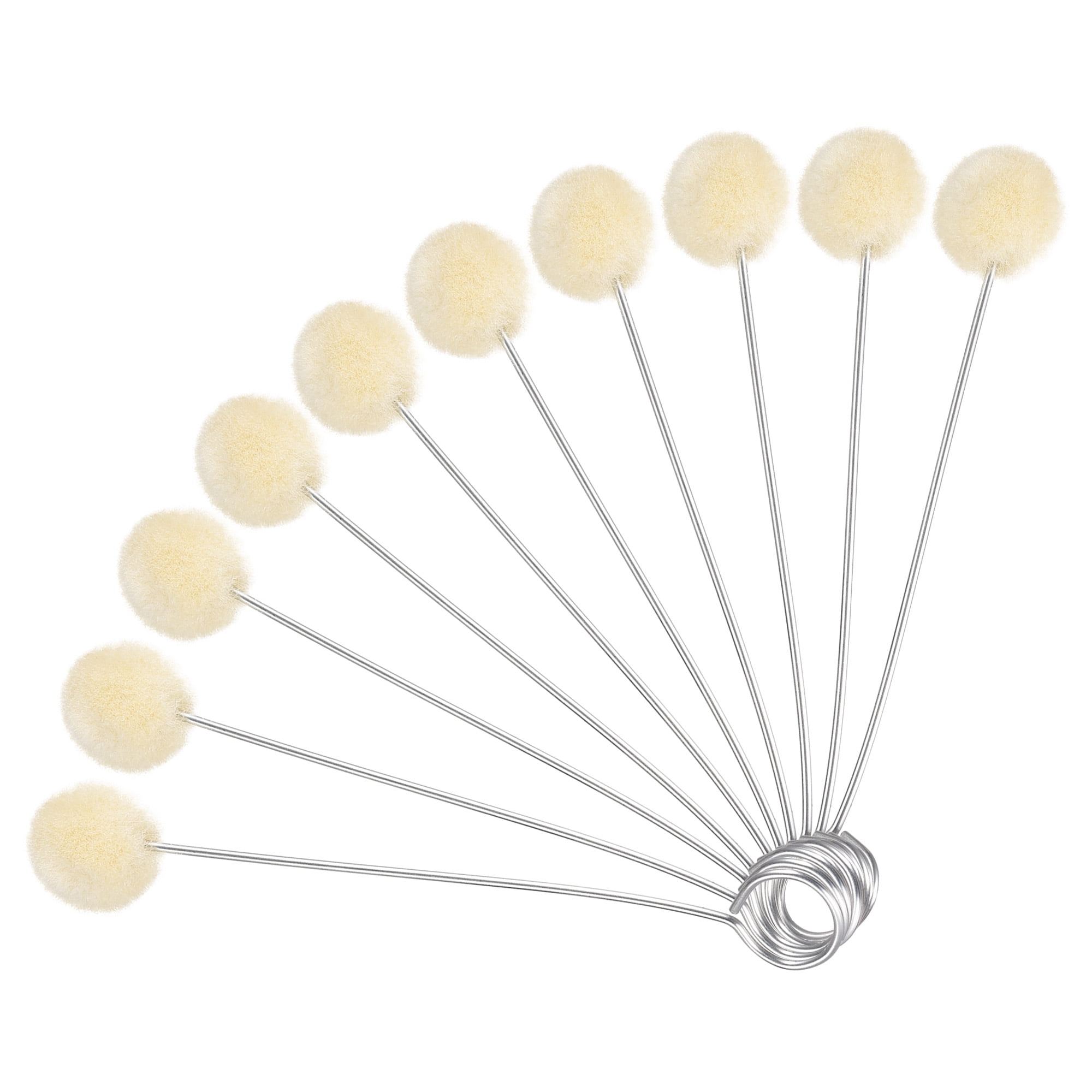 100 Pcs Wool Daubers Ball Leather Dye Tool 5.9" Wool Balls Brush with Steel Handle for DIY Crafts Projects