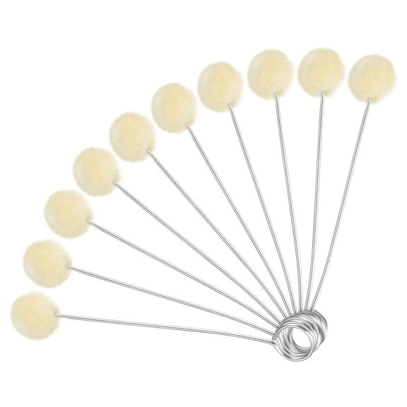 100 Pcs Wool Daubers Ball Leather Dye Tool 5.9" Wool Balls Brush with Steel Handle for DIY Crafts Projects