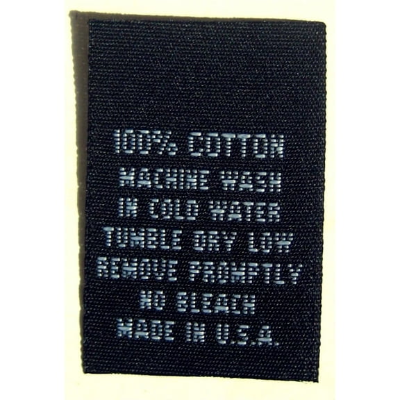 100 Pcs Woven Clothing Labels, Care Label Black - 100% Cotton
