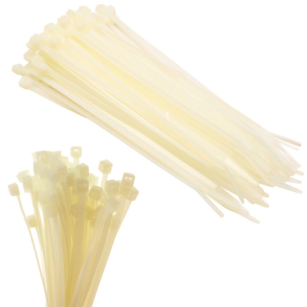 CHEDI 8-Inch White Cable Zip Ties - 100 Pack, 40 Lbs Tensile Strength, For Indoor/Outdoor Use 2 thumbnail image