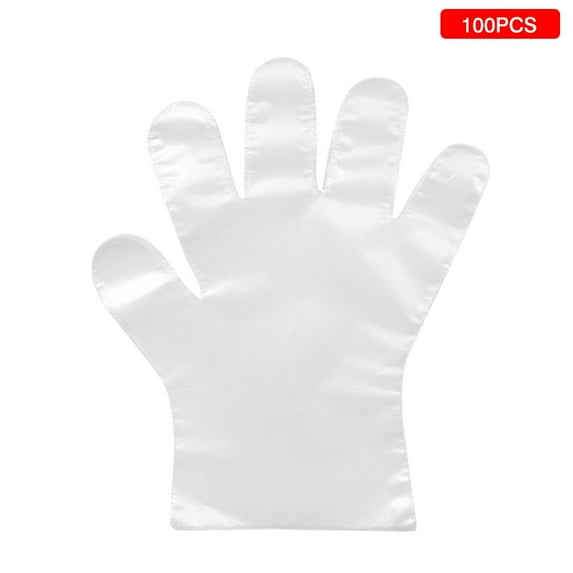 100 Pcs/bag Kids Disposable Clear Gloves PE Transparent Sanitary Single Use Non-slip Gloves for Restaurant School