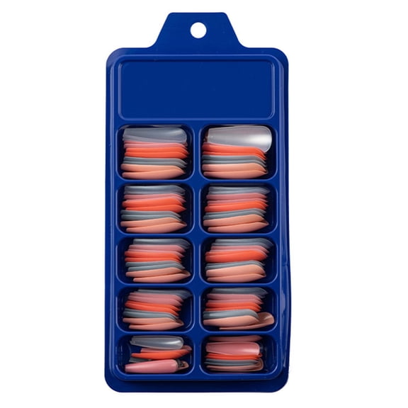 100 Pcs/box Full Cover Long Press Coffin False Nails Matte Ballerina False Nails Pure Color Artificial Nail Tips