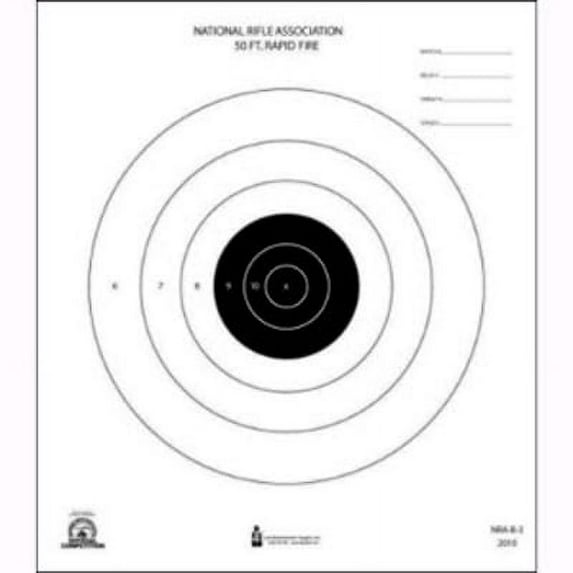 100 Pcs of Official NRA 50-Foot Timed & Rapid Fire Pistol Target (B-3) Size: 10. 5" x 12"