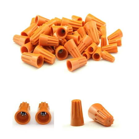 100 Pcs orange 8x15mm Electrical Wire Connectors Screw Terminals - Twist Nuts Caps Wire Connection, Spring Insert Assortment kit