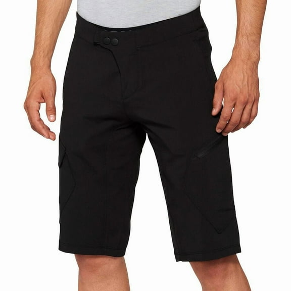 100 Percent 40030-00001 Ridecamp Shorts with Liner, Black - Size 30