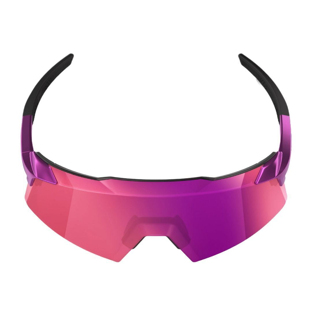 100 Percent Aerocraft Gloss Purple Chrome Purple Multilayer Mirror Lens Sunglasses with 6 Base Cylindrical Shield Lens Durable TR90 Frame Hydrophobic and Oleophobic Lens Treatment Walmart