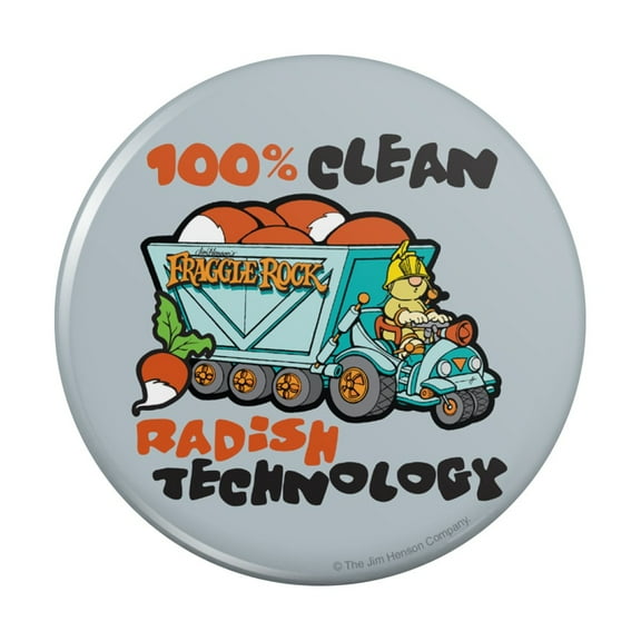 100 Percent Clean Radish Technology Fraggle Rock Doozer Conservation Recycle Kitchen Refrigerator Locker Button Magnet