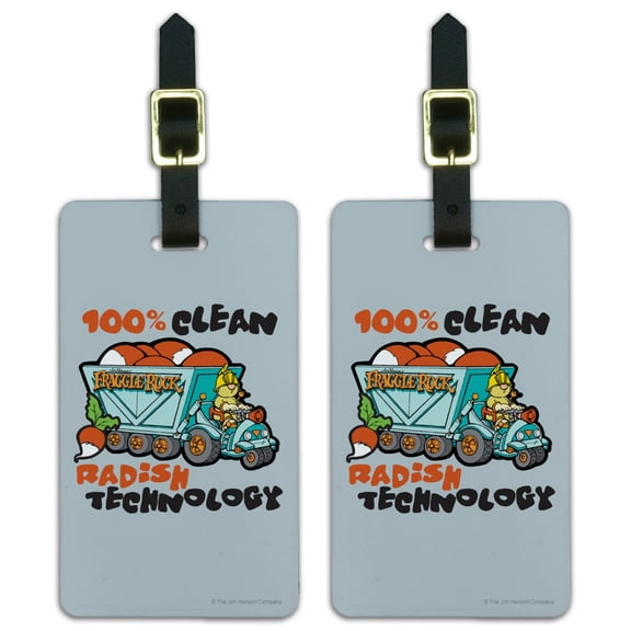100 Percent Clean Radish Technology Fraggle Rock Doozer Conservation Recycle Luggage ID Tags Suitcase Carry-On Cards - Set of 2