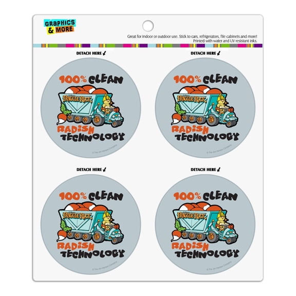 100 Percent Clean Radish Technology Fraggle Rock Doozer Conservation Recycle Refrigerator Fridge Locker Vinyl Circle Magnet Set