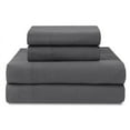 thumbnail image 1 of 100 Percent Cotton Double Brushed Flannel Sheet Set - 170 GSM Heavyweight, Deep Pockets - Graphite Color King, 1 of 4