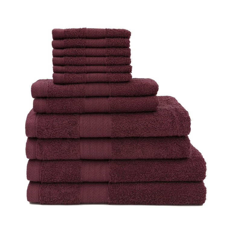 Baltic Linen Company 100-percent Cotton Luxury 12-Piece Towel Set, Cranberry