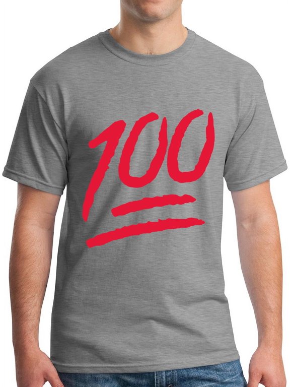 100 Percent Emoji T-Shirt Light Heather (XL)