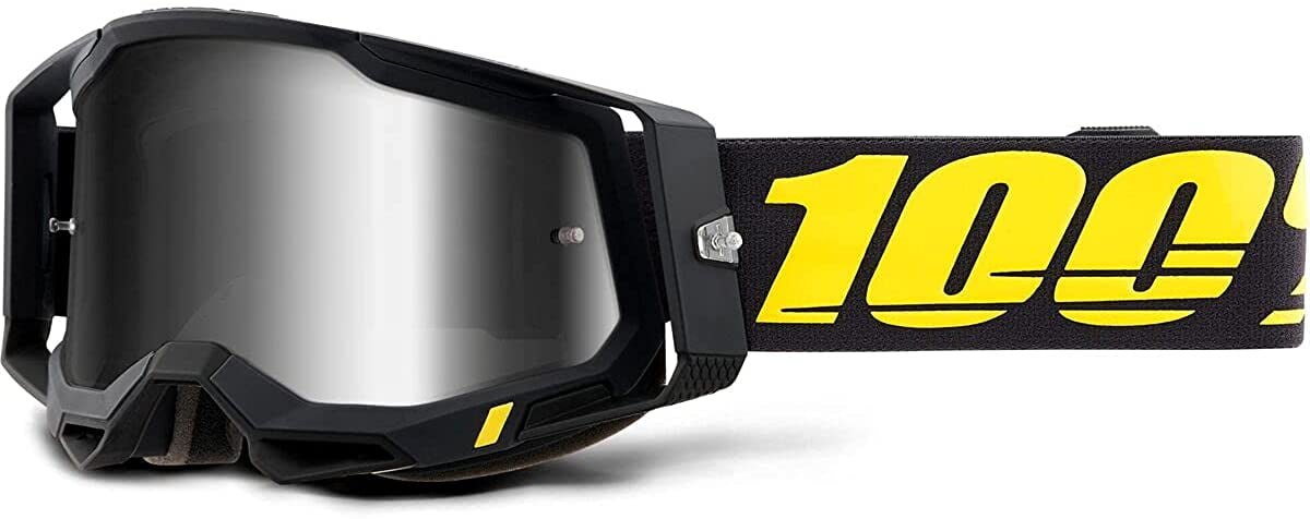 100% Racecraft Abyss Mirror Silver Lens レースクラフト Куаить - Мотоочки 100% RACECRAFT Goggle Abyss Black - Mirror