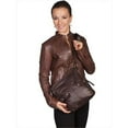thumbnail image 1 of 100 Percent Leather Studded Handbag, Brown, 1 of 1