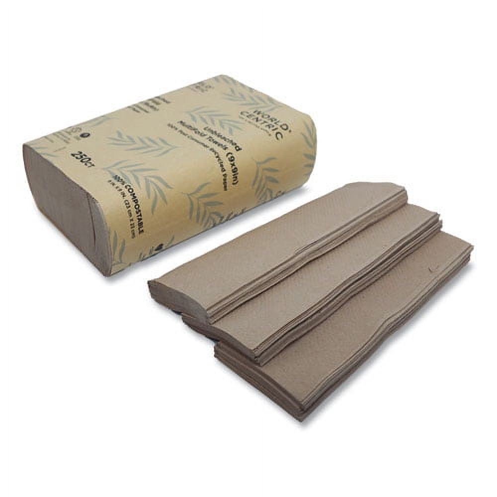 100 Percent PCW Recycled Paper Towels, 1-Ply, 9 x 9, Natural, 250/Pack, 16 Packs/Carton 100 Percent PCW Recycled Paper Towels, 1-Ply, 9 x 9, Natural, 250/Pack, 16 Packs/Carton