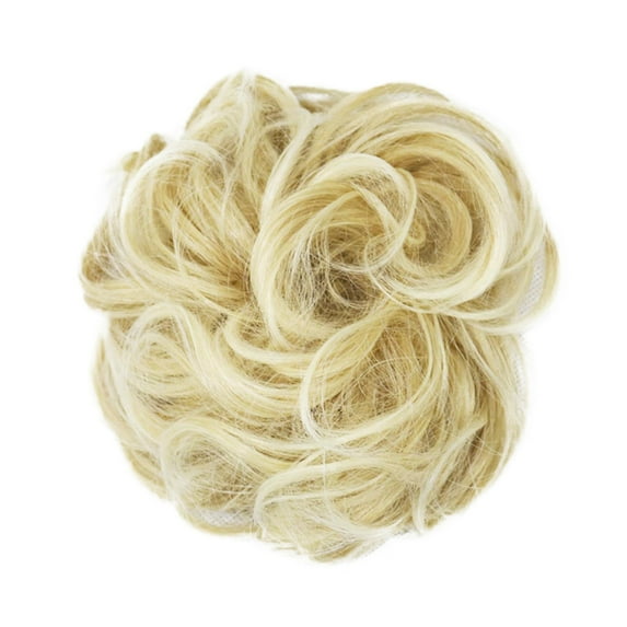 100 Percent Real Hair Mannequin Extension Hair Clips Small Curly Bun Extension Messy Bun Hair Piece Scrunchie Updo Wrap Hair Extensions Hair Mannequin for Kids Real Hair Mannequin Heads Long Hair