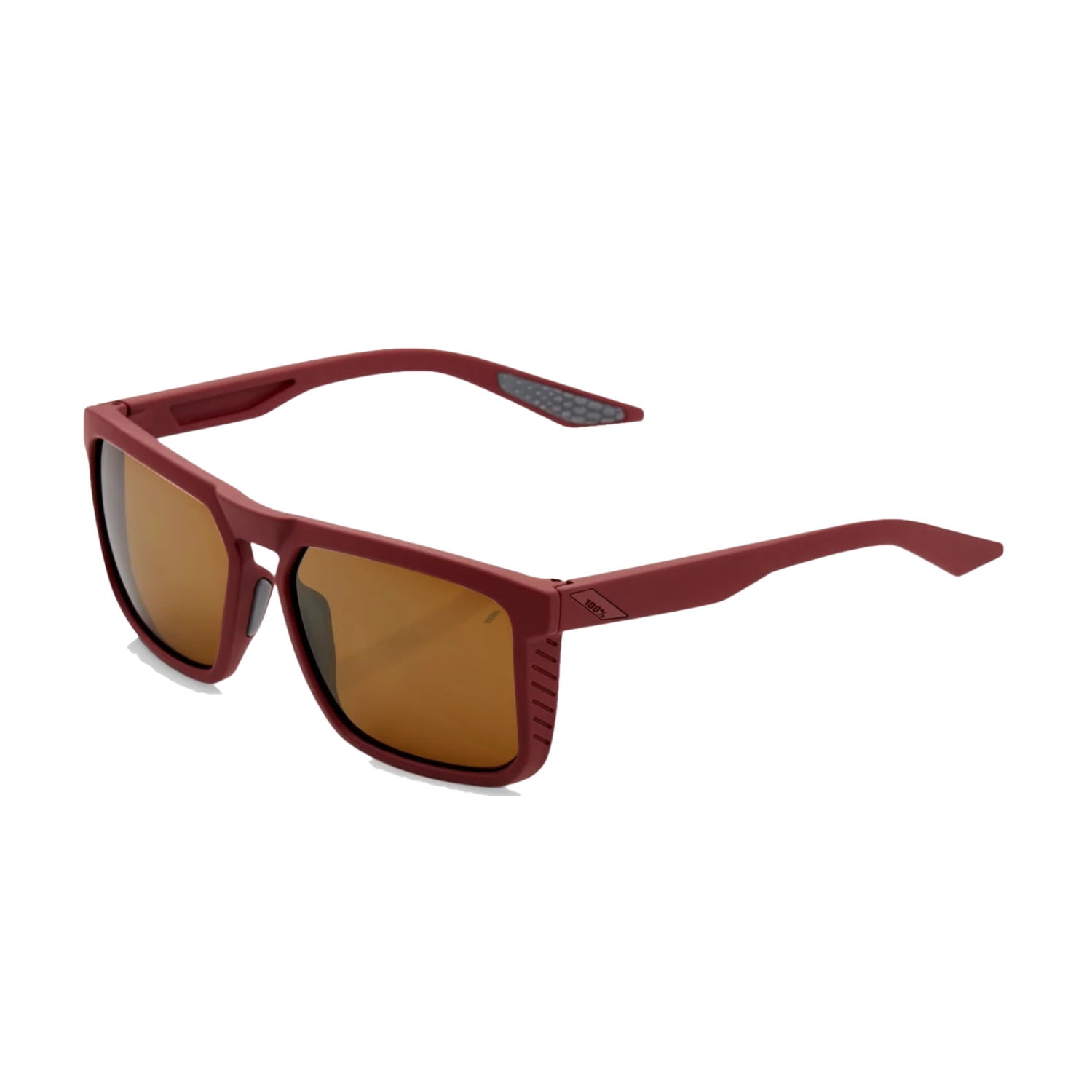 100 Percent Renshaw Non-Mirror Sunglasses with UV 400 Protection & TR90 Frame - Soft Tact Crimson Frame, Bronze Lens