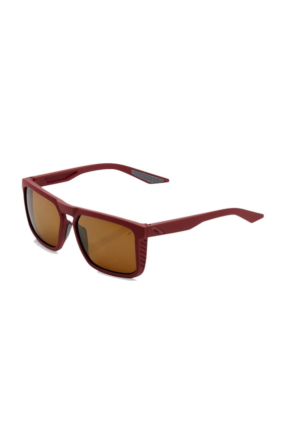 100 Percent Renshaw Non-Mirror Sunglasses with UV 400 Protection & TR90 Frame - Soft Tact Crimson Frame, Bronze Lens