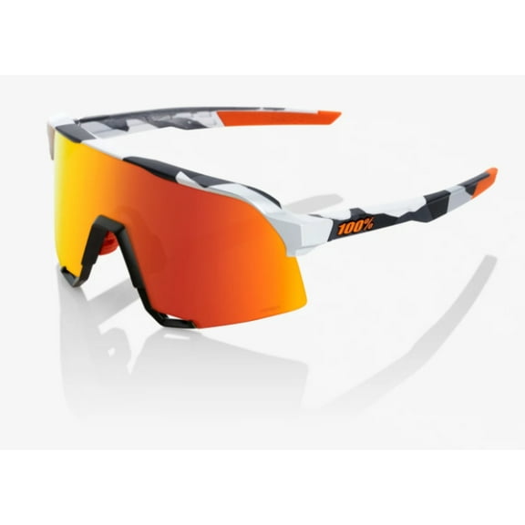 100% S3 Sunglasses - Soft Tact Grey Camo; HiPER Red Multilayer Mirror
