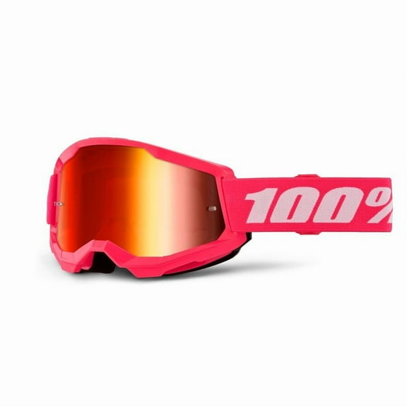 100-Percent Strata 2 Goggles (One Size Fits Most, Pink / Mirror Red Lens)